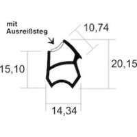 5m Stahlzargendichtung DZ 1152 in Grau