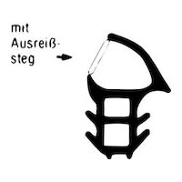 5m Stahlzargendichtung DZ 1602 in Grau, Schwarz